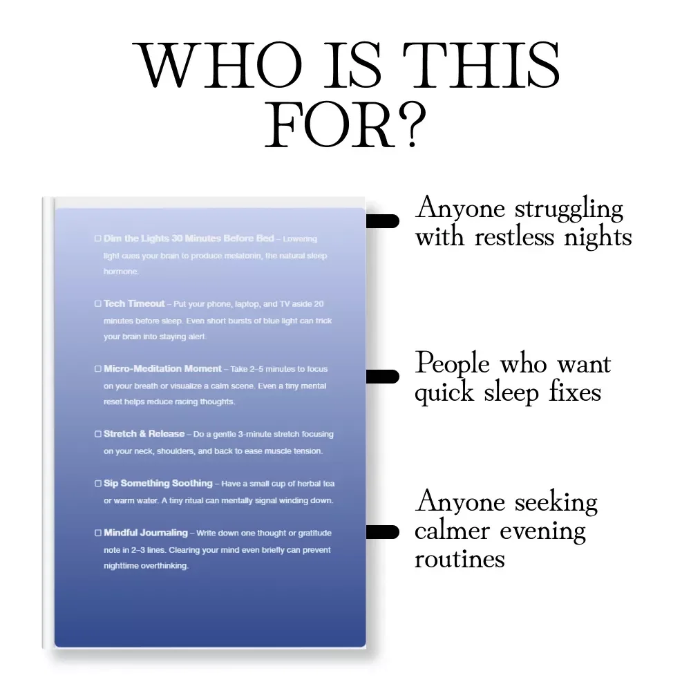 Tiny Tweaks, Big Zzz’s: Micro-Routines for Better Sleep | Bedtime Checklist for Calmer Nights & Deeper Rest
