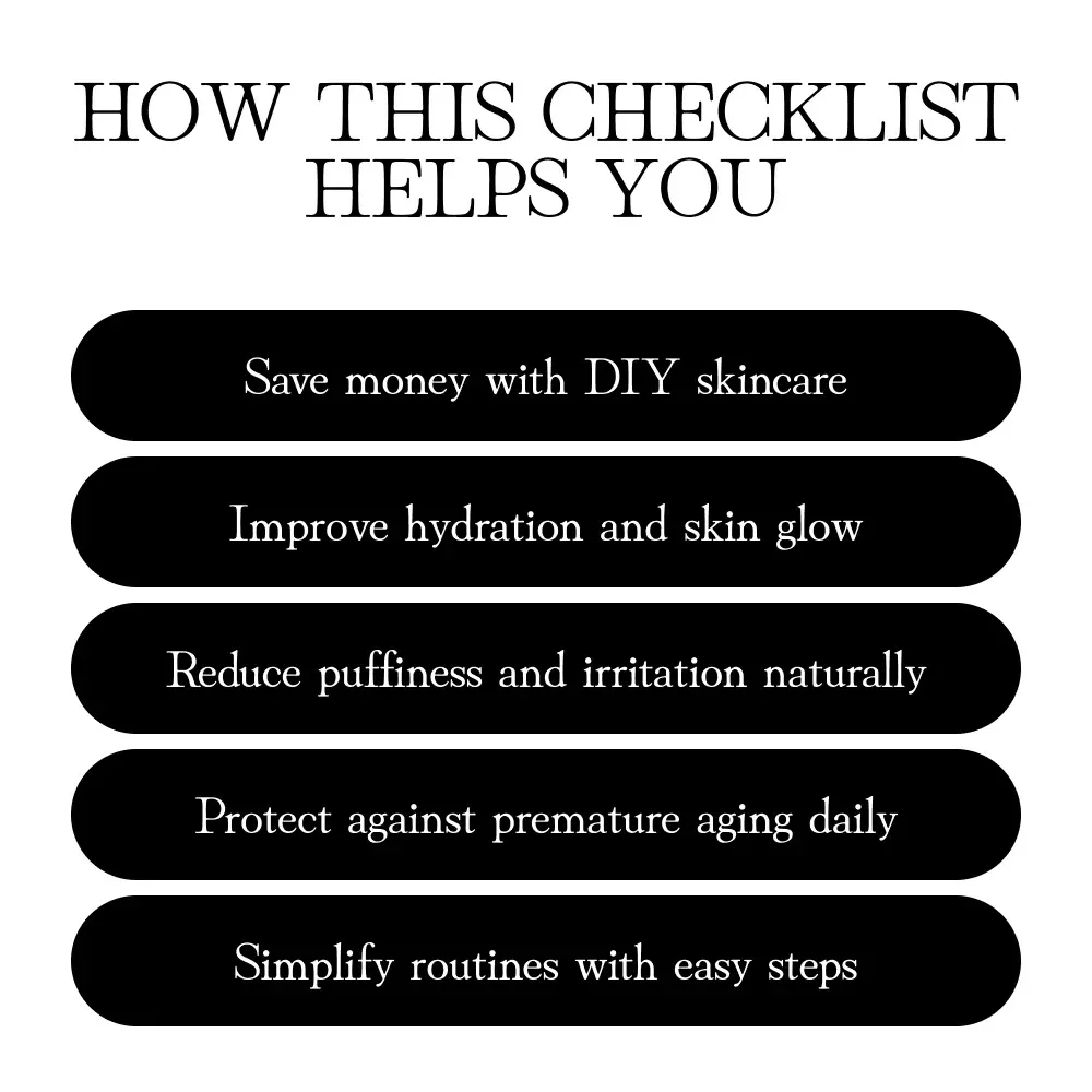 Budget-Friendly Skincare Hacks for Glowing Skin | Printable Checklist with Easy, Affordable Beauty Tips