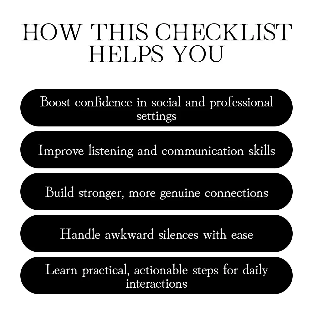 Conversation Confidence Checklist for Women - How to Boost Conversation Skills and Build Stronger Connections