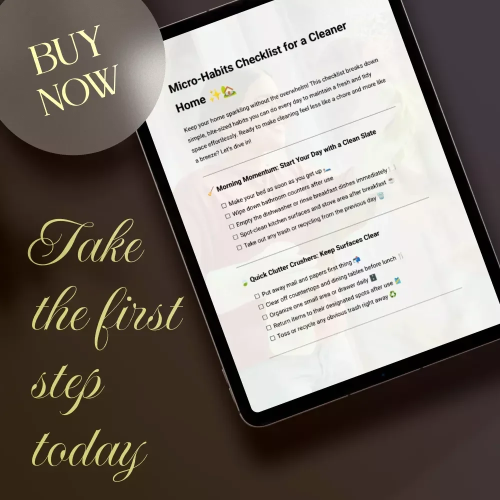 Micro-Habits Checklist for a Cleaner Home | Daily Micro-Habits for a Cleaner Home | Printable Cleaning Routine Digital Download