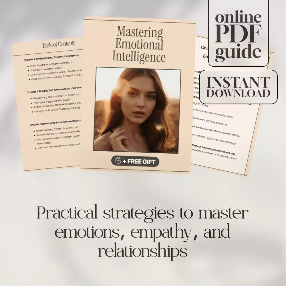 Mastering Emotional Intelligence Guide | How to Improve Emotional Intelligence | Self-Awareness, Empathy, Relationships & Personal Growth eBook Digital Download