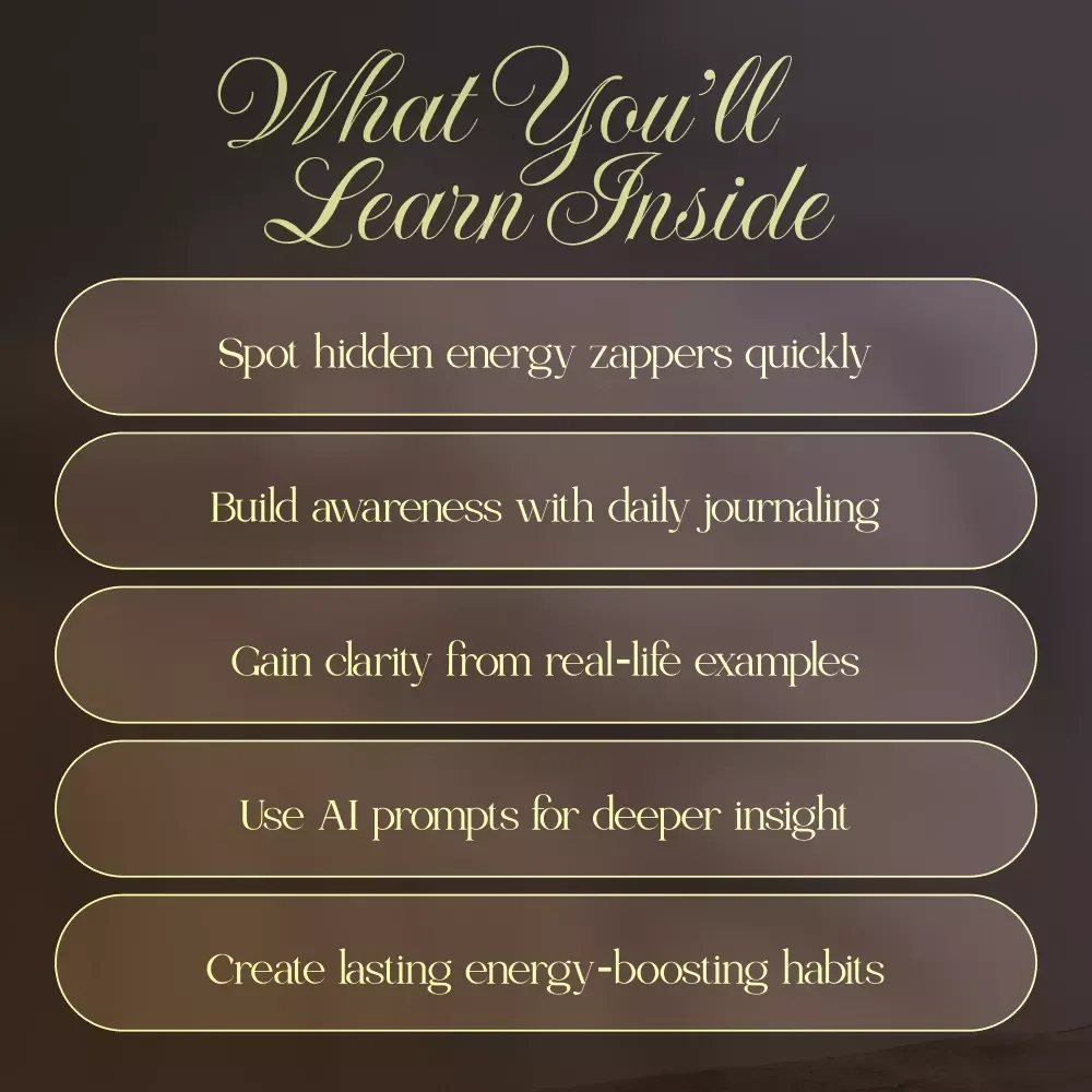Energy Drain Awareness Journal | Guided Ebook with Prompts, Habits & Tracking Tools for Women