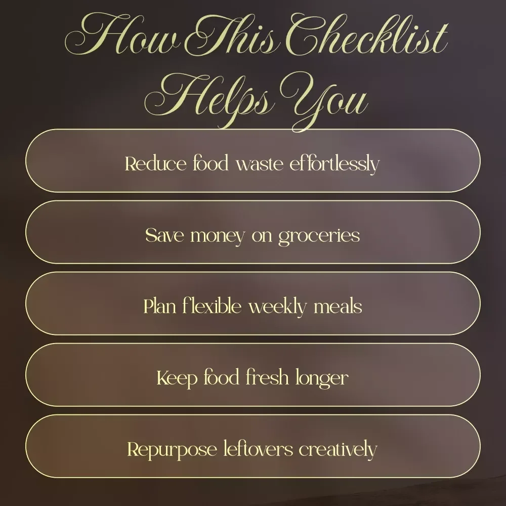 Your Low-Waste Meal Plan Checklist | Digital Download for Sustainable Living, Zero-Waste Kitchen & Weekly Meal Planning