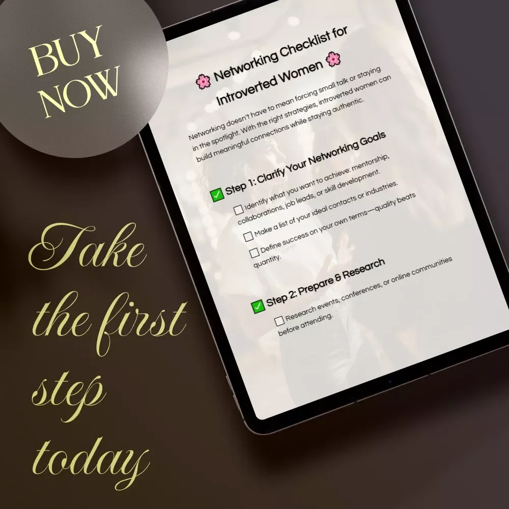 Networking Checklist for Introverted Women | Digital Download | Step-by-Step Networking Strategies for Introverted Women