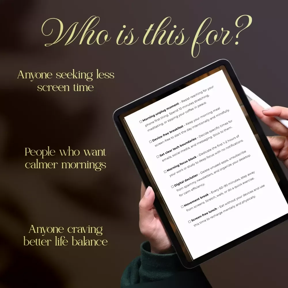 Your Daily Digital Detox Plan – Printable Checklist for Mindful Living, Daily Self Care, and Screen-Free Balance | Digital Detox Daily Plan eBook & Guide