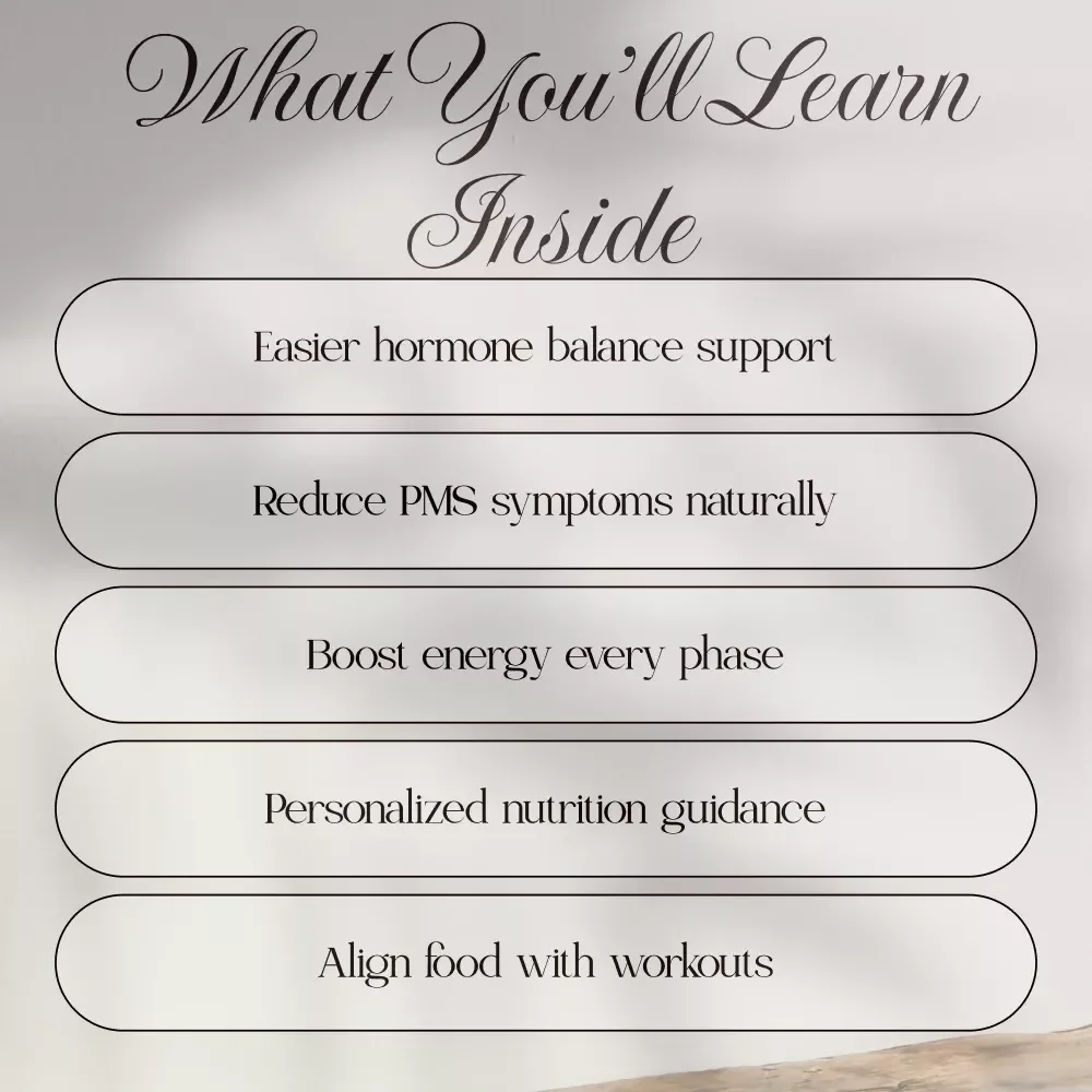 Menstrual Cycle-Based Nutrition | Hormone Health eBook, Women’s Wellness Guide, Digital Download for Balanced Energy, PMS Relief & Cycle-Aware Eating