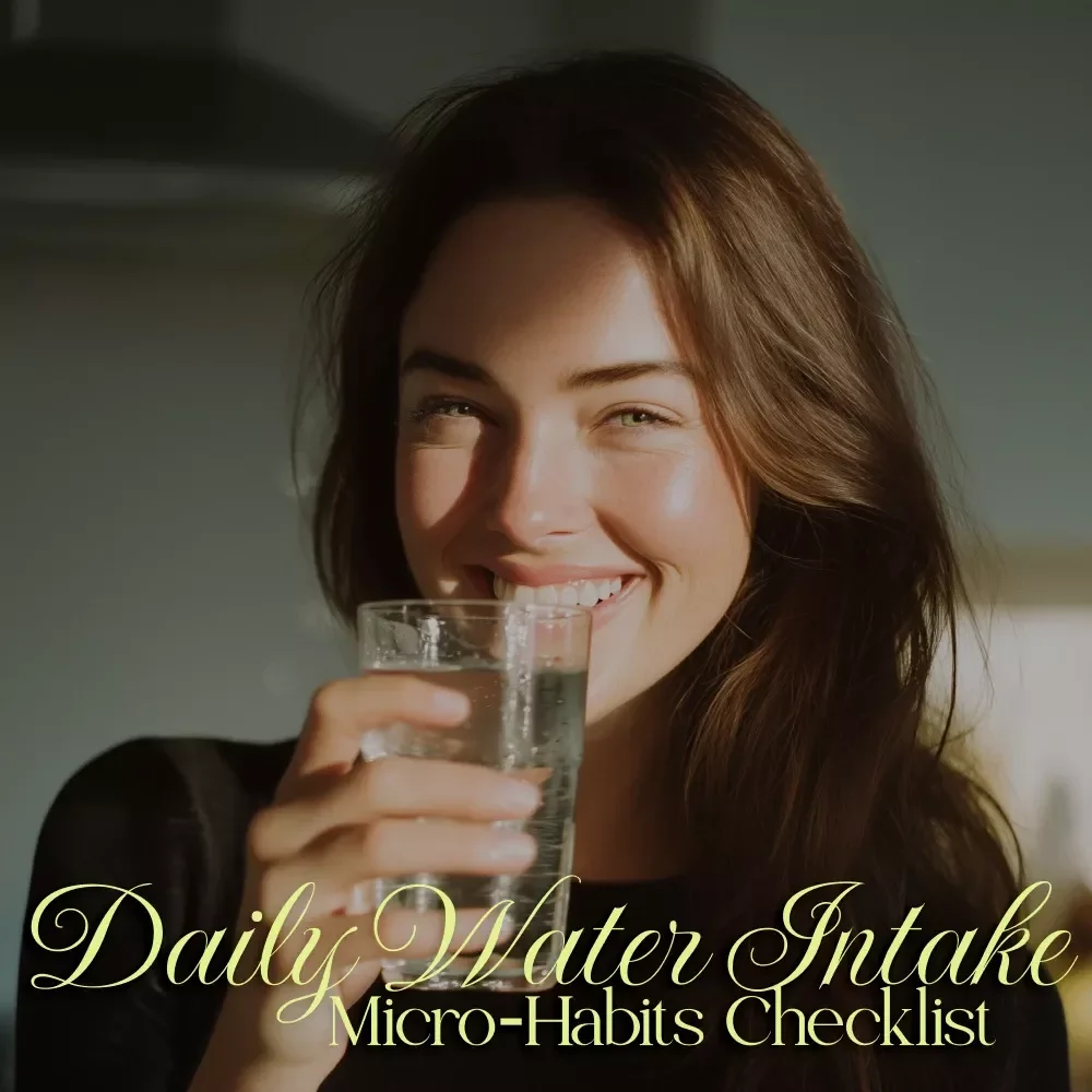 Daily Water Intake Micro-Habits Checklist | Printable Wellness Tracker for Hydration & Energy