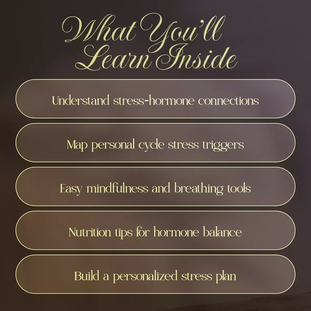 Stress Reduction Strategies for a Healthy Menstrual Cycle | Women’s Wellness eBook | Hormone Balance, Cycle Tracking & Stress Management Guide (Digital Download)