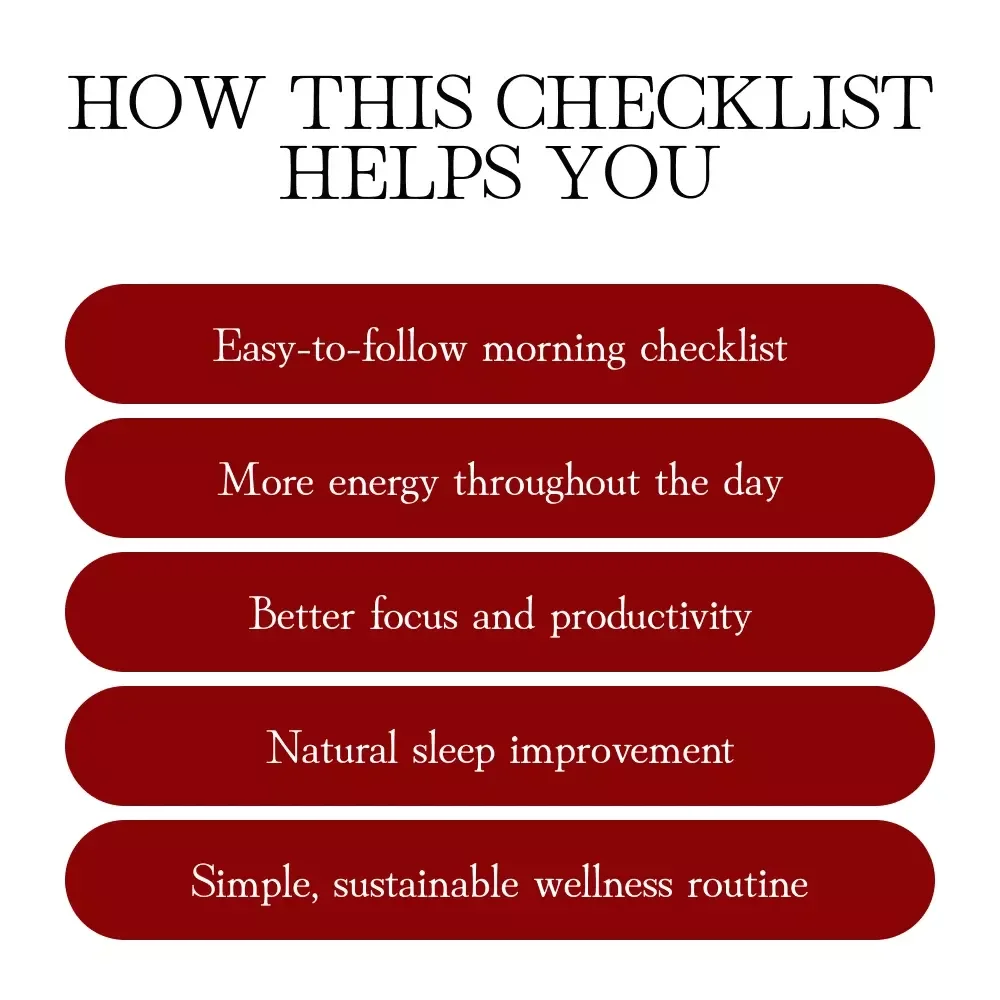Morning Habits for Better Sleep Checklist | Digital Download | Healthy Sleep Routine, Better Rest, Self Care & Wellness Guide