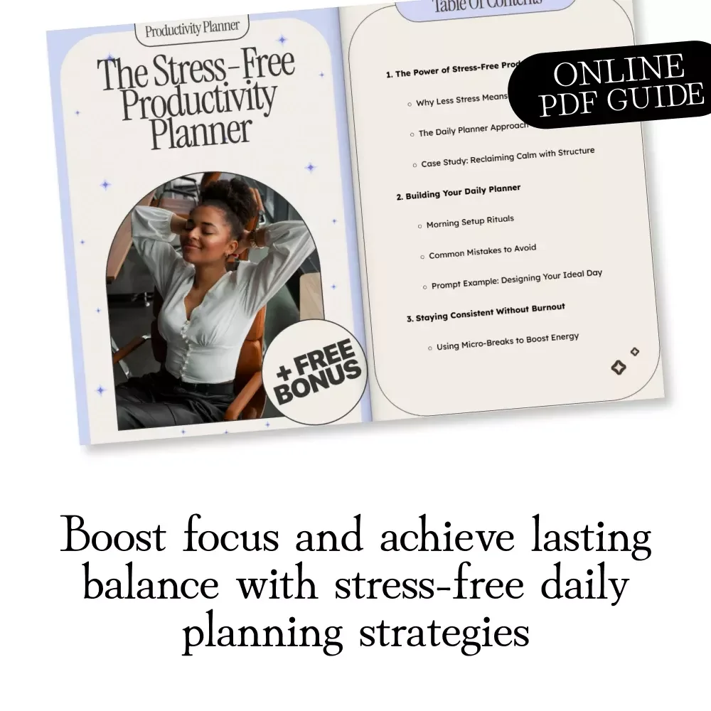 The Stress-Free Productivity Planner | Stress-Free Productivity Daily Planner Guide for Consistent Focus and Balance