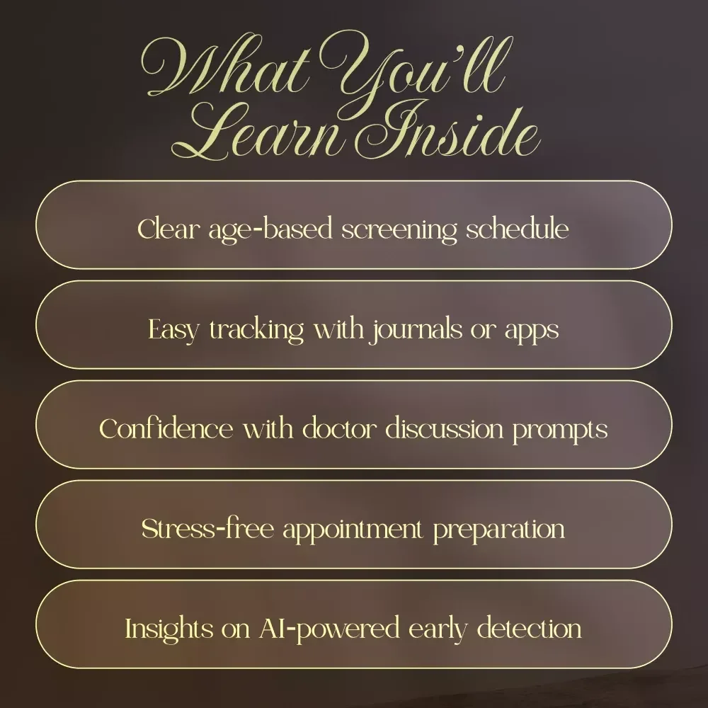 Check-In & Shine: Your Smart Guide to Women’s Routine Health Screenings | Digital Download Guide for Preventive Care & Early Detection