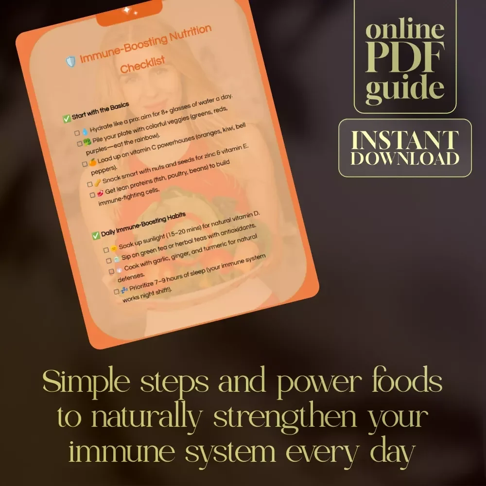 Immune-Boosting Nutrition Checklist | Digital Download for Stronger Health & Daily Wellness Habits