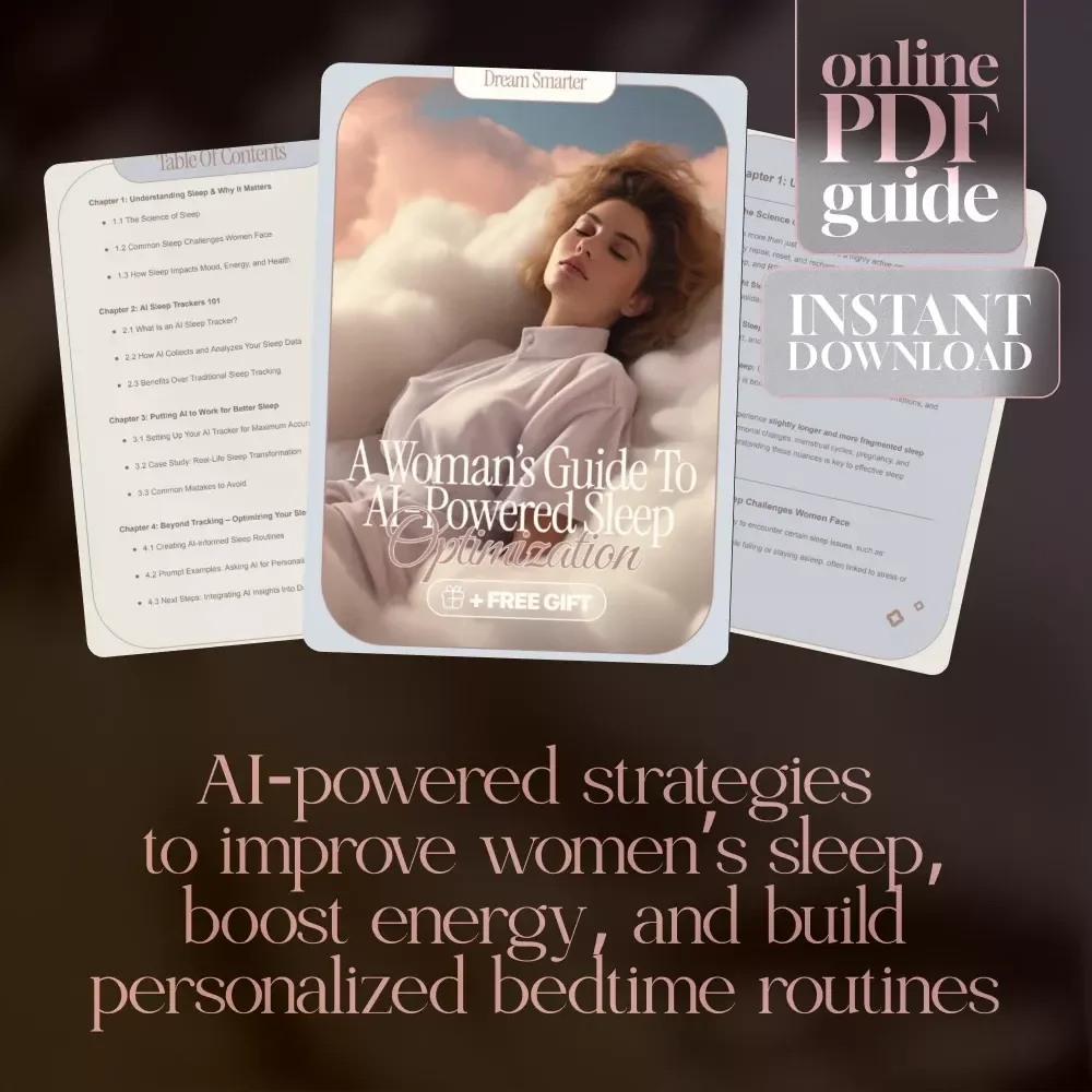Dream Smarter: A Woman’s Guide to AI-Powered Sleep Optimization | Digital Download Guide for Better Rest with AI Sleep Optimization Tracker