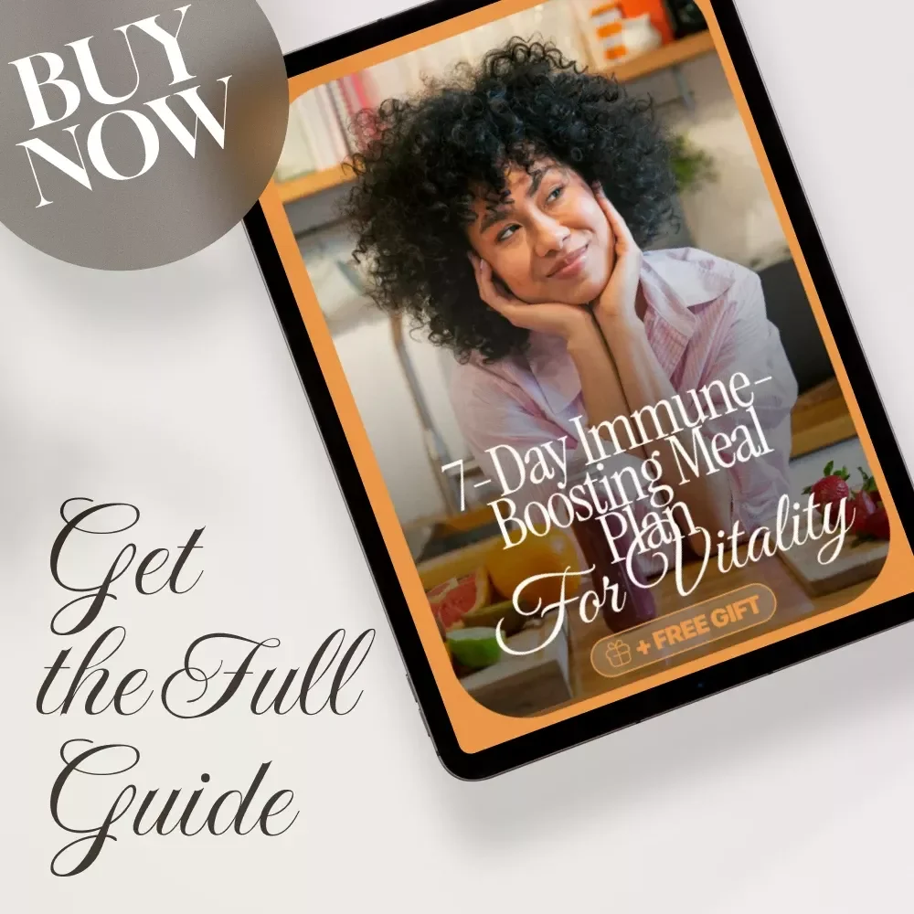 7-Day Immune-Boosting Meal Plan for Vitality | Digital Download Guide for Wellness, Nutrition, and Energy