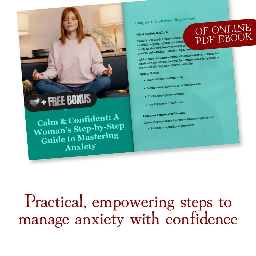 Calm & Confident: A Woman’s Step-by-Step Guide to Mastering Anxiety | Digital Download eBook for Anxiety Coping Plan, Mindfulness & Stress Relief
