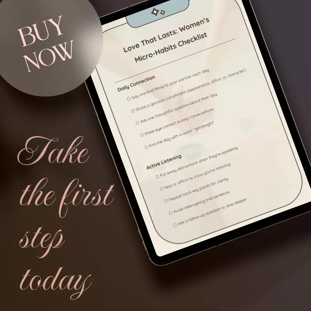 Love That Lasts: Women’s Micro-Habits Checklist | Micro-Habits for Healthy Relationships Digital Download