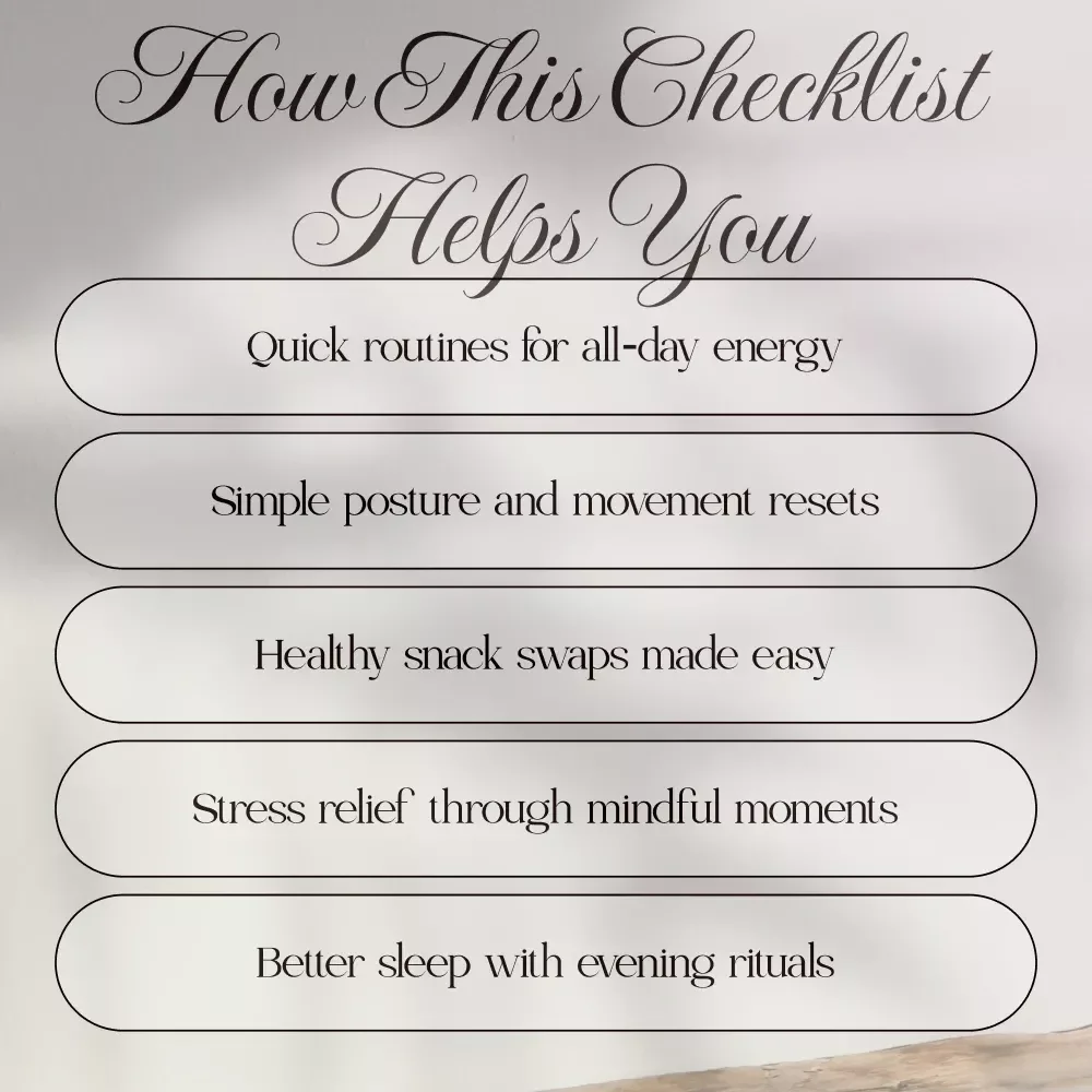 Glow-Up Energy Checklist | Daily Micro-Habits for Energy, Wellness & Productivity Digital Download