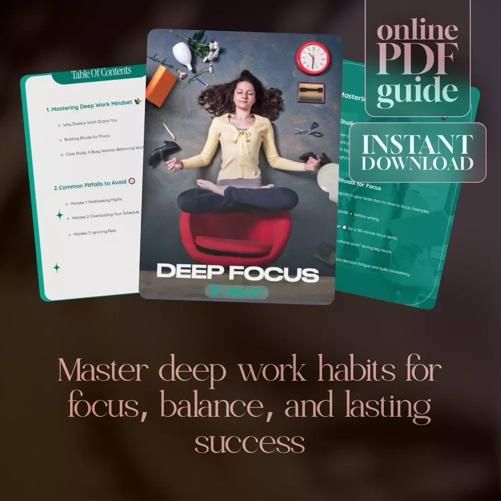 Deep Focus | Guide to Deep Work Strategies, Rituals & AI Prompts for Productivity and Balance