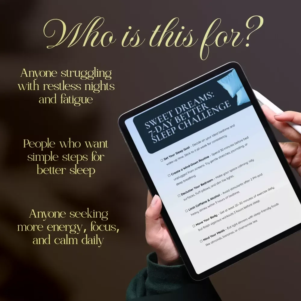 Sweet Dreams: 7-Day Better Sleep Challenge Checklist | Digital Download | Sleep Hygiene Guide, eBook & Night Routine Planner