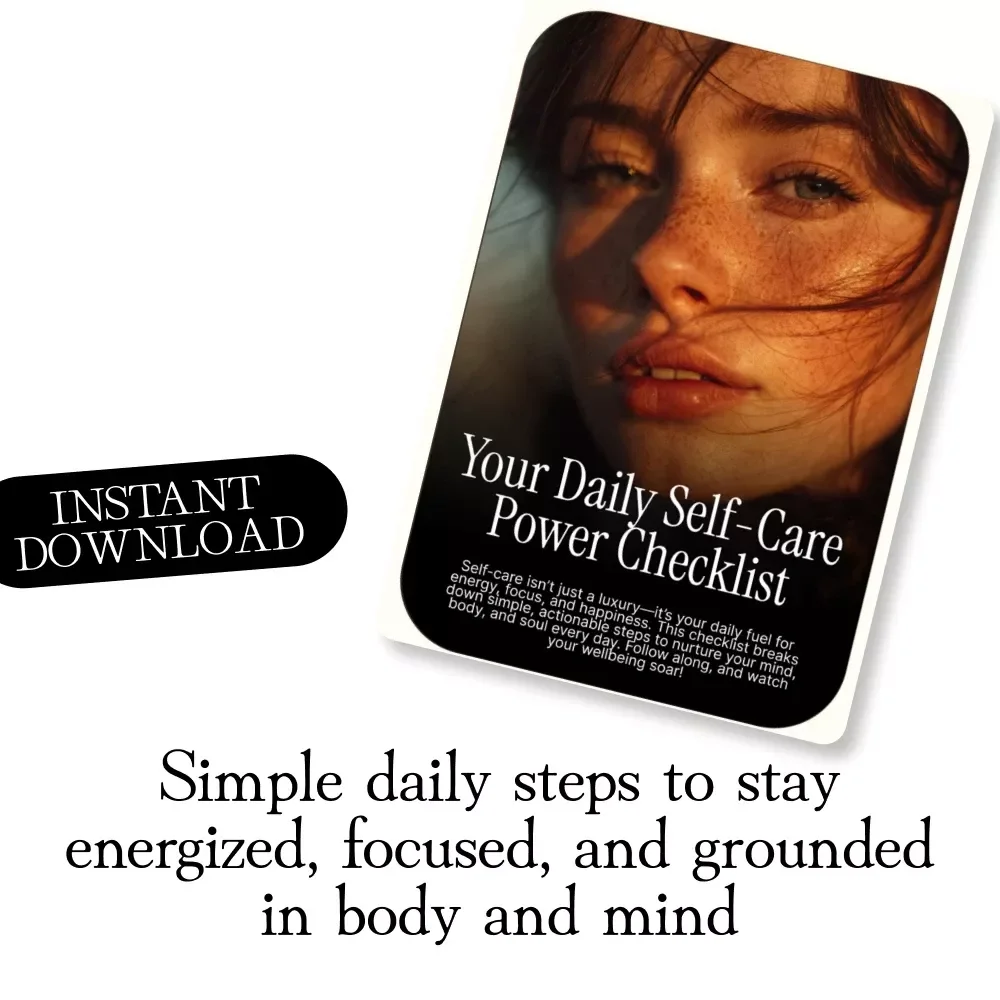 Your Daily Self-Care Power Checklist | Self-Care Daily Checklist Printable Wellness Routine PDF Download