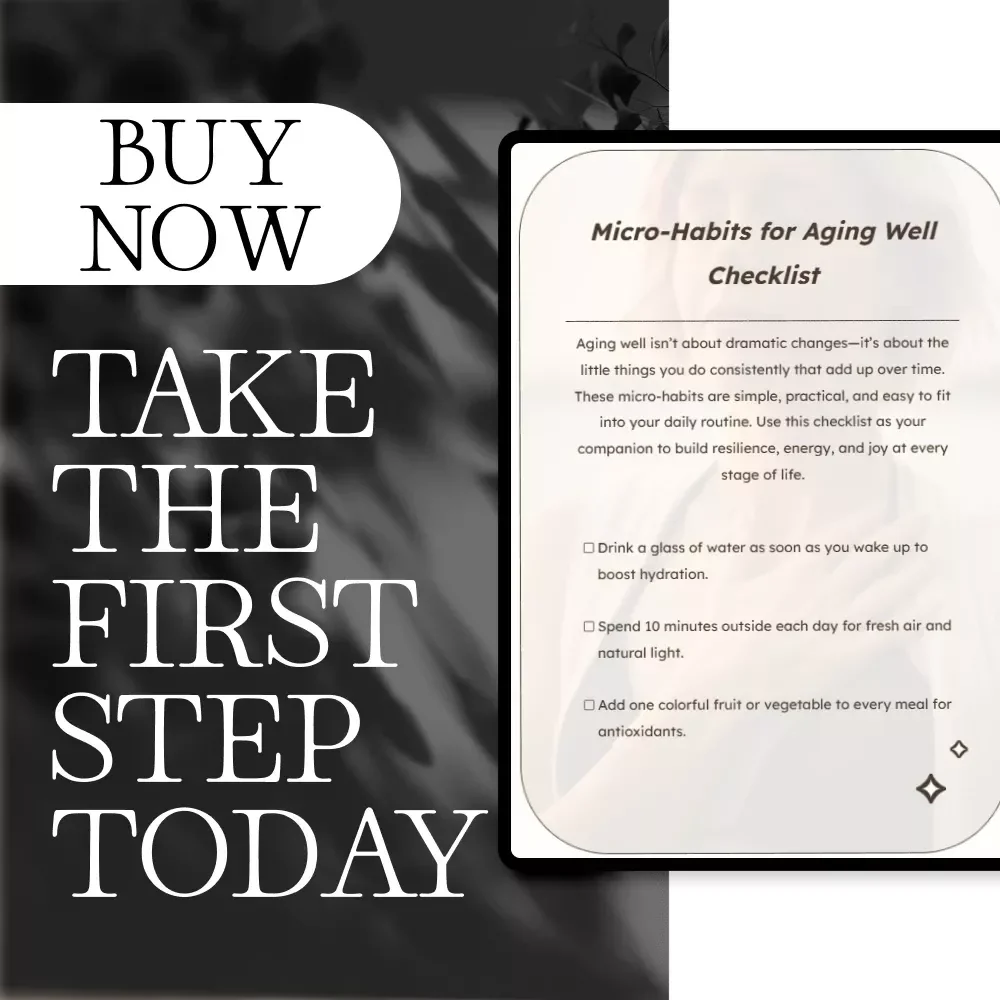 Micro-Habits for Aging Well Checklist | Daily Wellness Digital Download | Healthy Aging Guide for Longevity & Vitality
