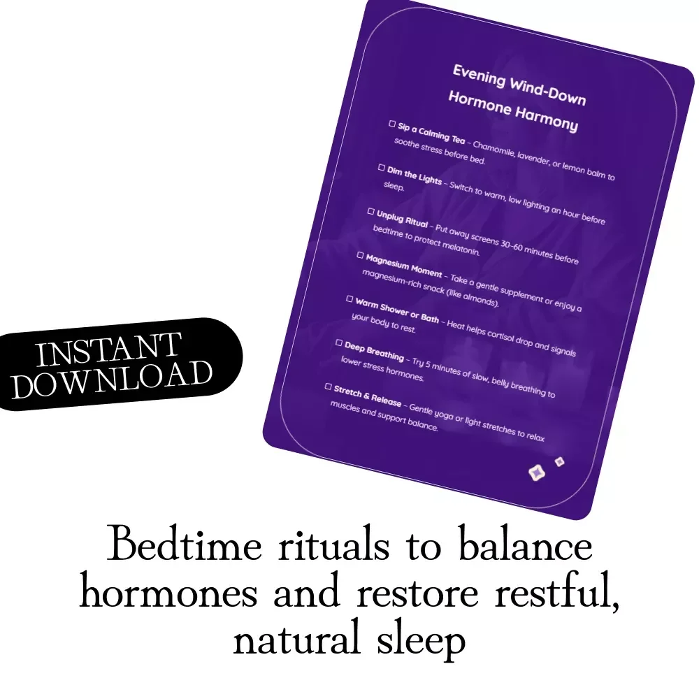 Evening Wind-Down Hormone Harmony | Nightly Self-Care Checklist for Stress Relief, Sleep, and Hormone Support | Digital Download Wellness Guide