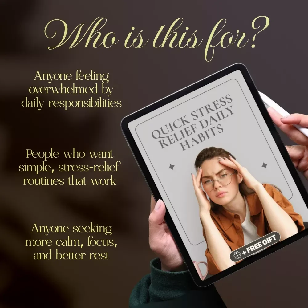 Quick Stress Relief Daily Habits Guide | Digital Download eBook for Relaxation, Mindfulness, Anxiety Relief, and Better Sleep Routine