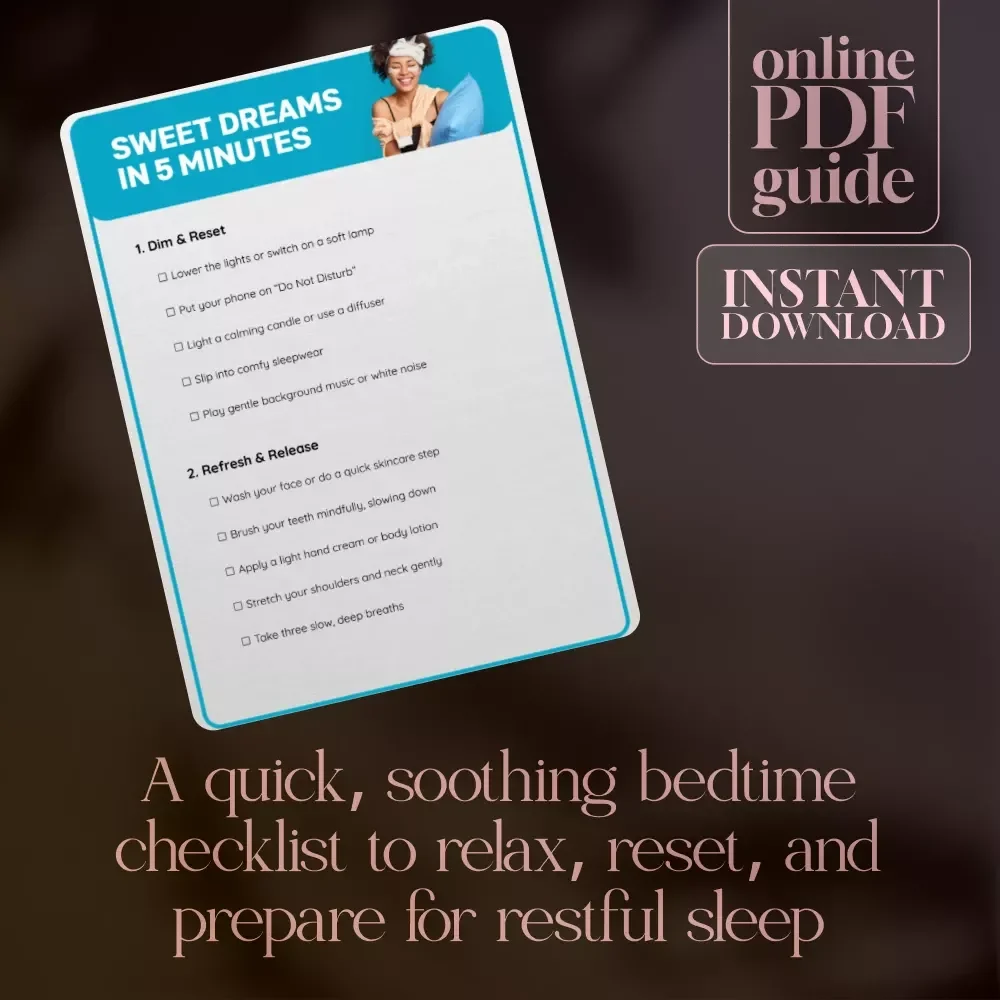 Sweet Dreams in 5 Minutes | Bedtime Routine Checklist | Relaxation, Self-Care, Nighttime Ritual Digital Download
