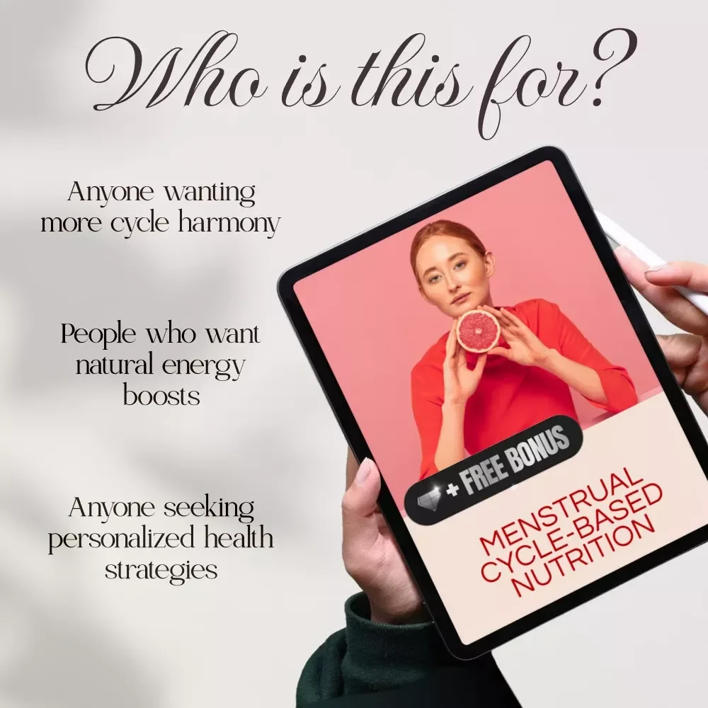 Menstrual Cycle-Based Nutrition | Hormone Health eBook, Women’s Wellness Guide, Digital Download for Balanced Energy, PMS Relief & Cycle-Aware Eating