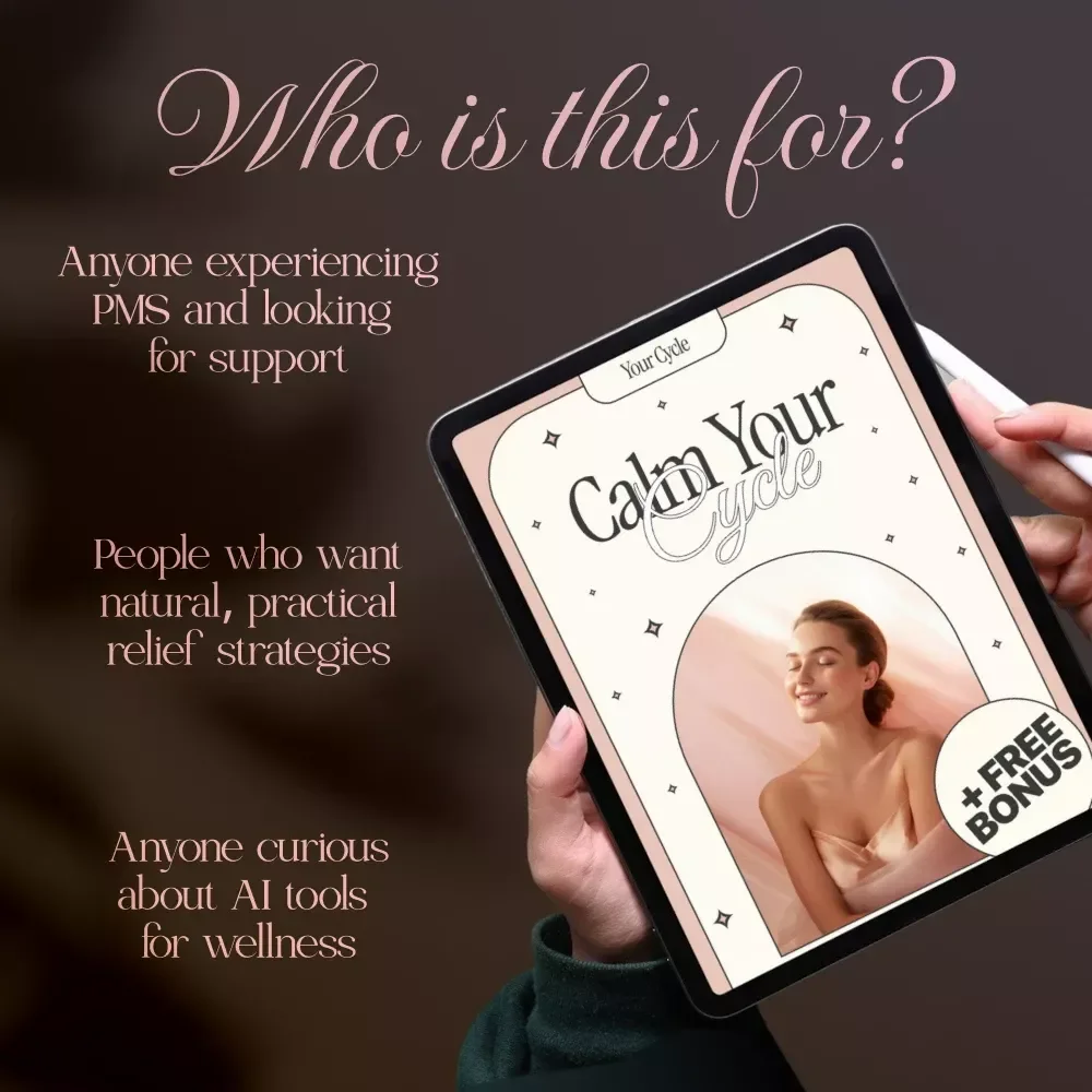 Calm Your Cycle | Digital Guide for Women | How to Reduce PMS Naturally with Lifestyle Tips, Self-Care, Remedies & AI Tools