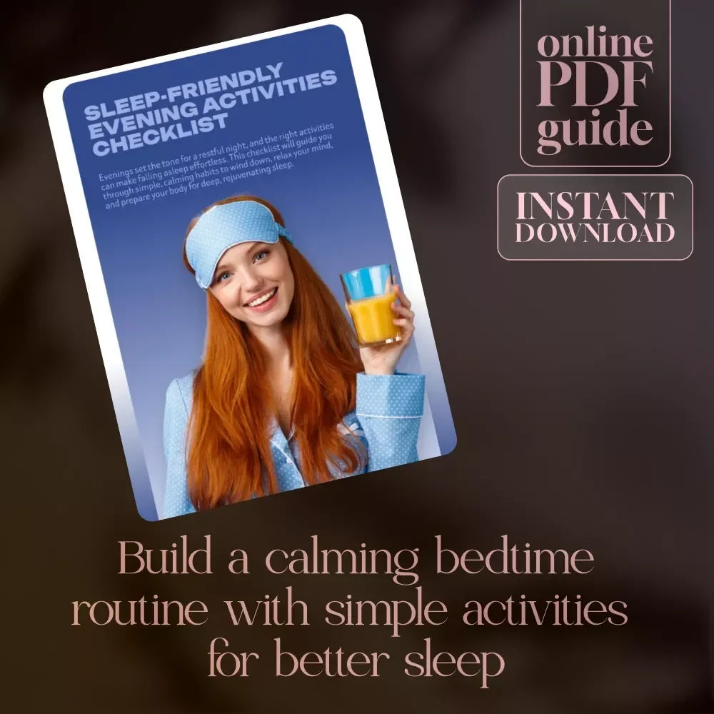 Sleep-Friendly Evening Activities Checklist | Digital Download for Relaxation, Better Sleep & Stress Relief Routine