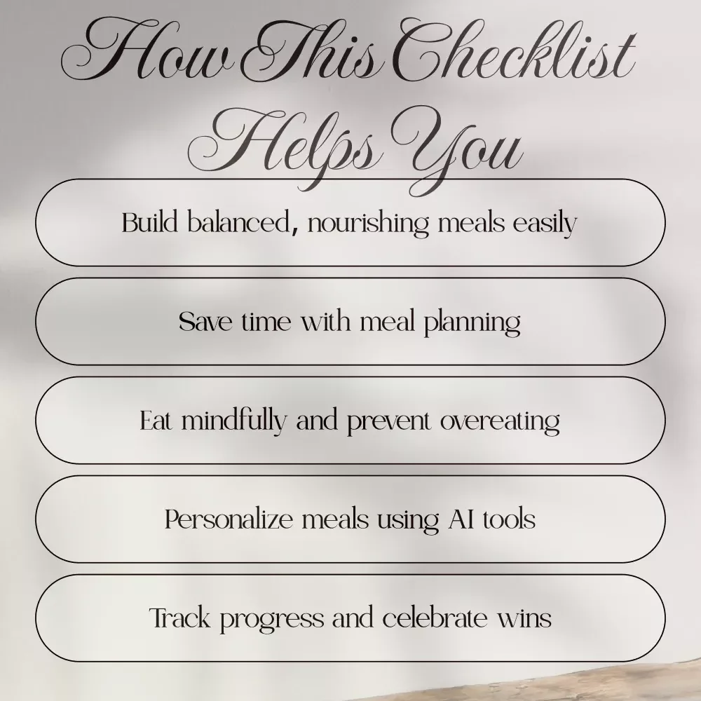 Healthy Eating Habits Checklist | Digital Download Guide, eBook & Nutrition Planner for Balanced Meals, Mindful Eating, AI Meal Planning & Wellness Tracking