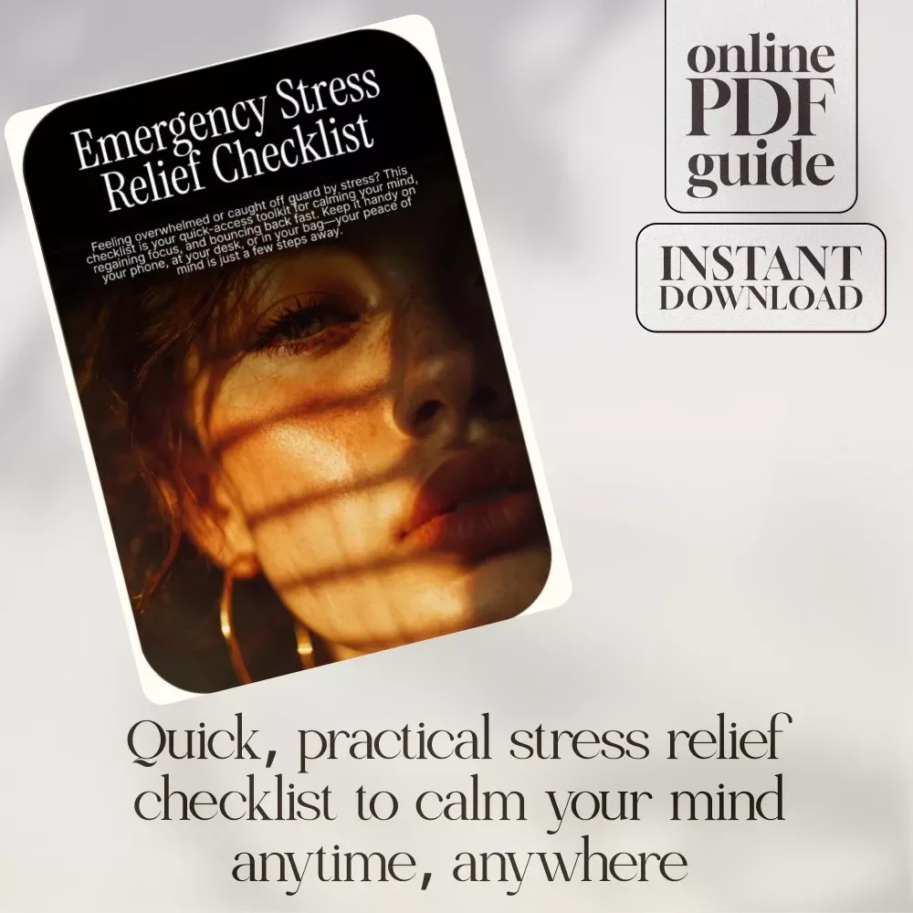 Emergency Stress Relief Checklist | Instant Download Self Care Guide, Anxiety Relief, Mental Health eBook, Relaxation Techniques, Stress Management Digital Printable