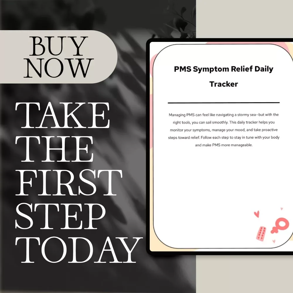 PMS Symptom Relief Daily Tracker | Printable Checklist for Mood, Sleep, Hydration, Nutrition & Self-Care | Digital Download Wellness Journal