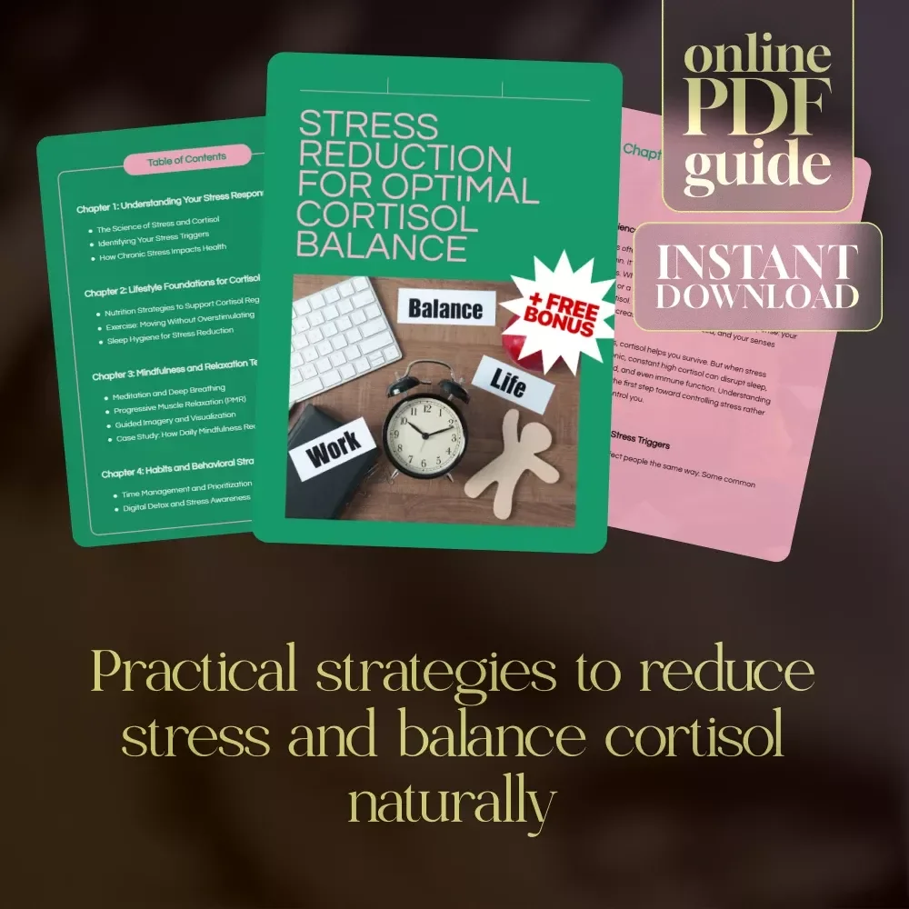 Stress Reduction for Optimal Cortisol Balance | Wellness eBook Guide for Stress Relief, Mindfulness, Sleep, and Healthy Habits