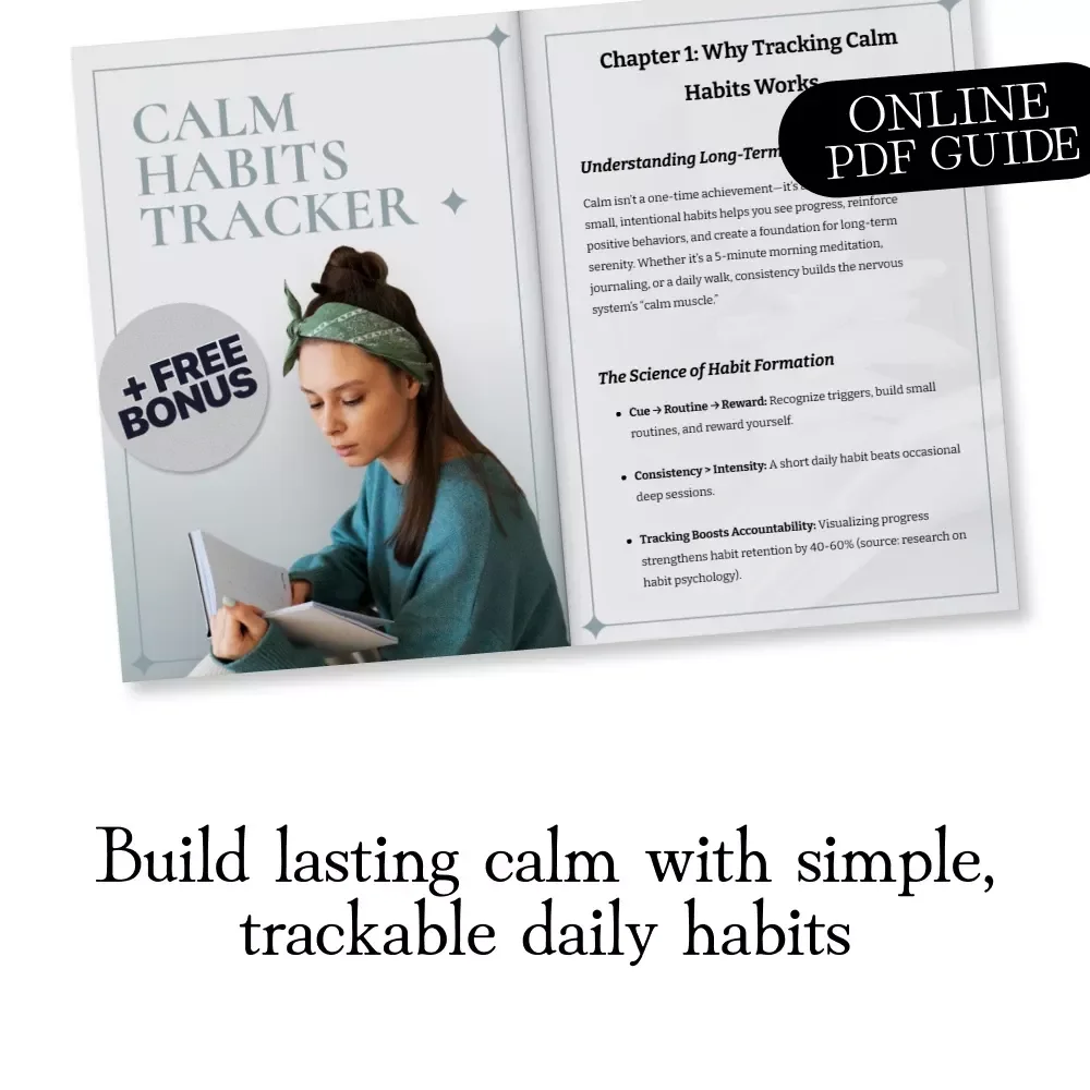 Calm Habits Tracker | Digital Guide & Habit Tracker for Long-Term Calm | Printable eBook, Mindfulness Templates & AI Tools