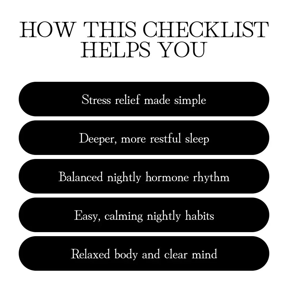 Evening Wind-Down Hormone Harmony | Nightly Self-Care Checklist for Stress Relief, Sleep, and Hormone Support | Digital Download Wellness Guide