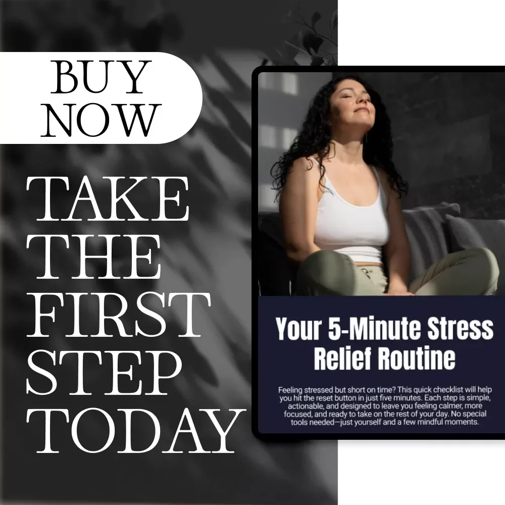 Your 5-Minute Stress Relief Routine Checklist | Digital Download for Instant Calm, Mindfulness, Relaxation & Anxiety Relief