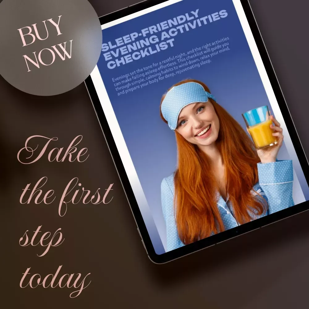 Sleep-Friendly Evening Activities Checklist | Digital Download for Relaxation, Better Sleep & Stress Relief Routine