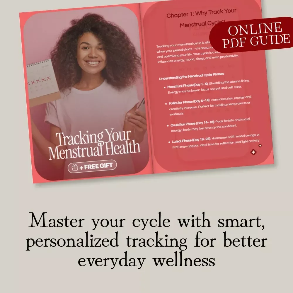 Tracking Your Menstrual Health | Digital Guide for Menstrual Cycle Tracking, Wellness, and AI Insights | eBook, Checklist & Routine Planner