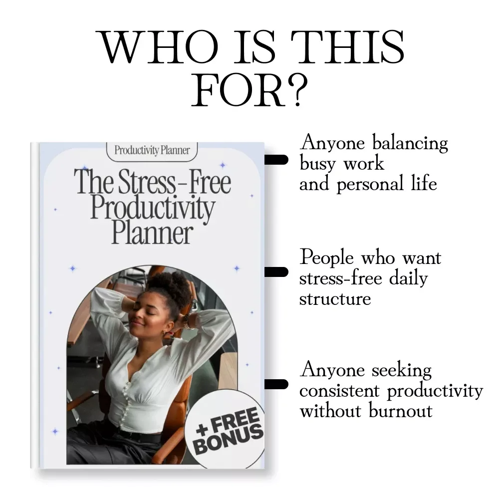 The Stress-Free Productivity Planner | Stress-Free Productivity Daily Planner Guide for Consistent Focus and Balance