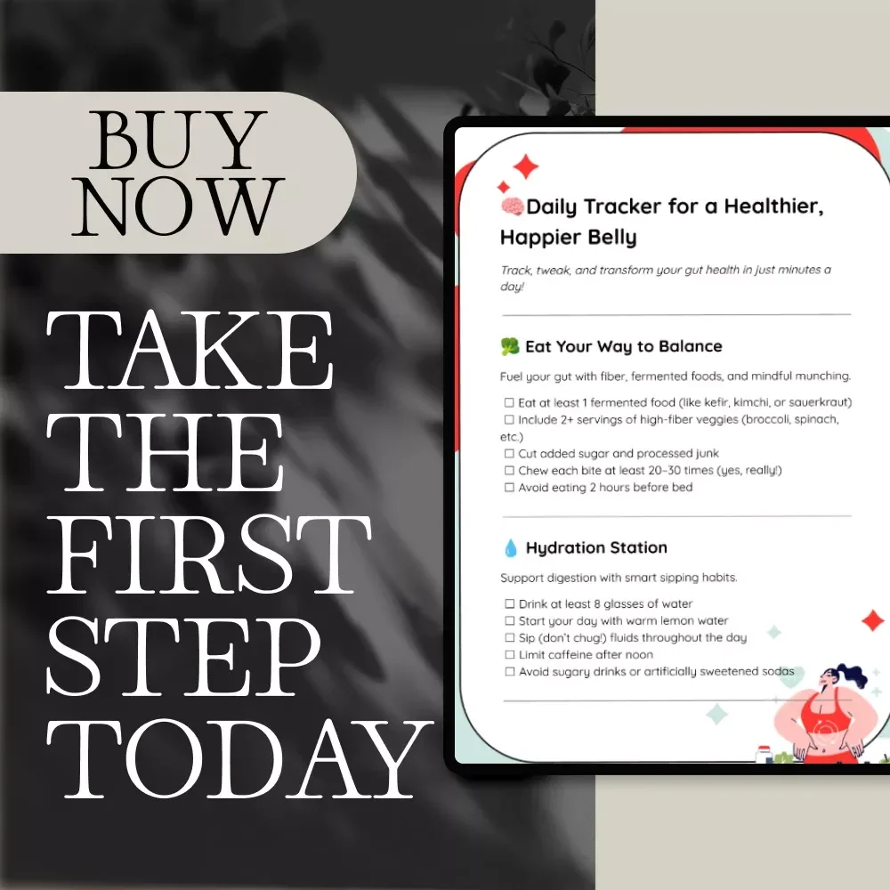 Daily Tracker for a Healthier, Happier Belly | Gut Health eBook, Digital Download Checklist, Wellness Journal, Self-Care Guide