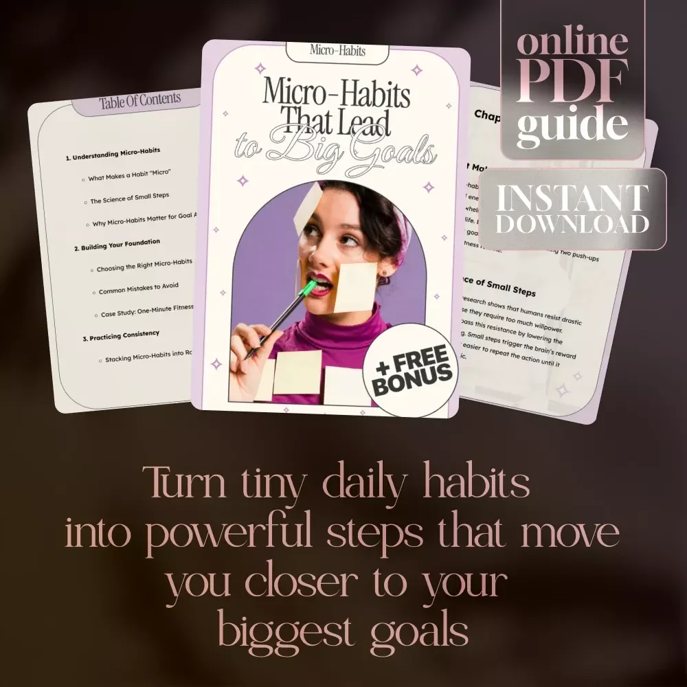 Micro-Habits That Lead to Big Goals | Digital Guide for Micro-Habits for Goal Achievement, Consistency & Progress