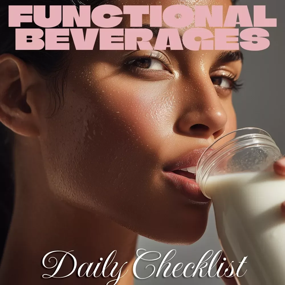 Functional Beverages Daily Checklist | Printable Wellness Routine PDF for Energy, Focus & Relaxation