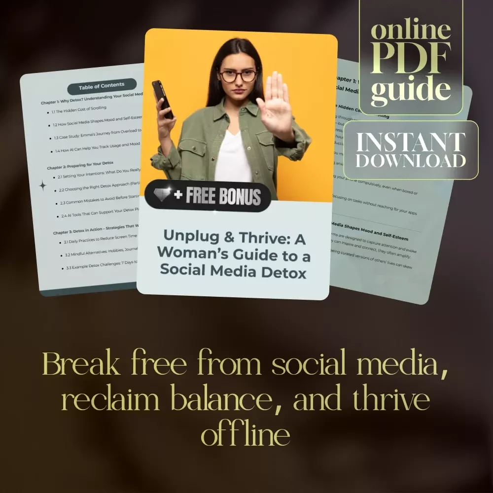 Unplug & Thrive: A Woman’s Guide to a Social Media Detox | Digital Download Self-Care Guide for Balance, Mindful Living & Wellness
