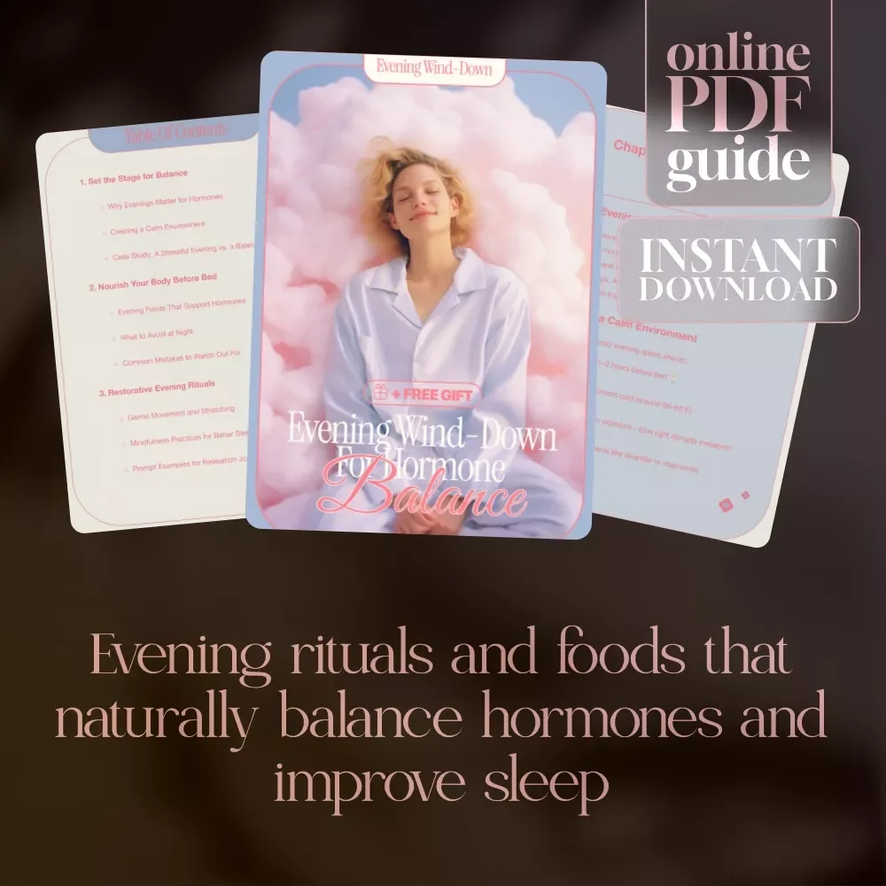 Evening Wind-Down for Hormone Balance | Digital Download Guide, eBook & Checklist for Women’s Wellness, Stress Relief, Better Sleep & Natural Hormone Support