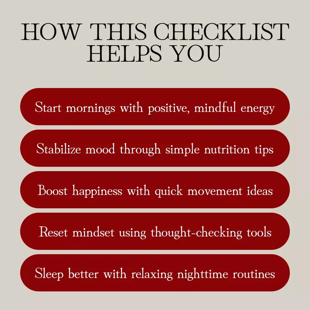 Your Mood Swing Survival Checklist | Digital Self-Care Guide, Mental Health eBook & Wellness Checklist PDF for Stress Relief, Mindfulness & Emotional Balance