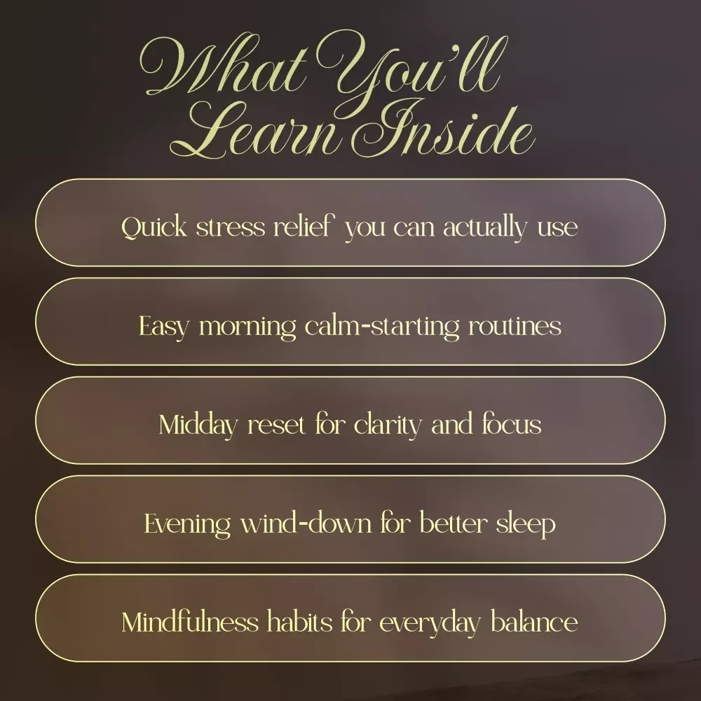 Quick Stress Relief Daily Habits Guide | Digital Download eBook for Relaxation, Mindfulness, Anxiety Relief, and Better Sleep Routine