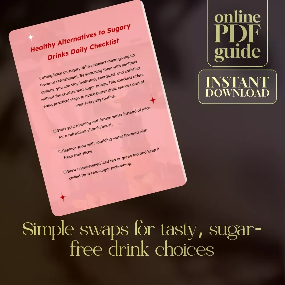 Healthy Alternatives to Sugary Drinks Daily Checklist | Printable Wellness Digital Download | eBook & Guide for Better Hydration Habits
