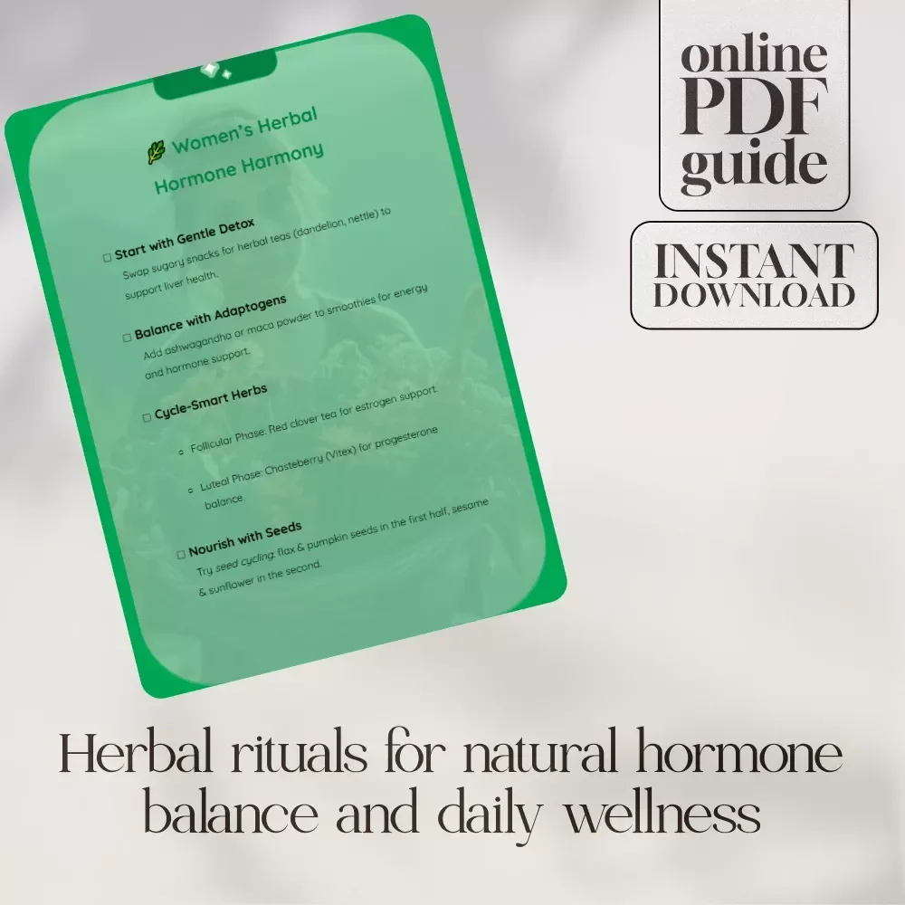 Women’s Herbal Hormone Harmony | Herbal Hormone Support Plan Checklist for Natural Balance & Wellness (Digital Download)